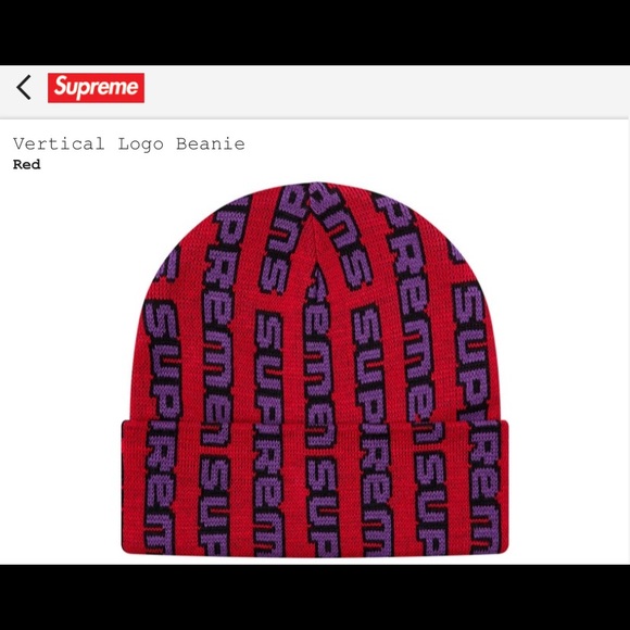 Supreme Vertical Logo Beanie Brand 
